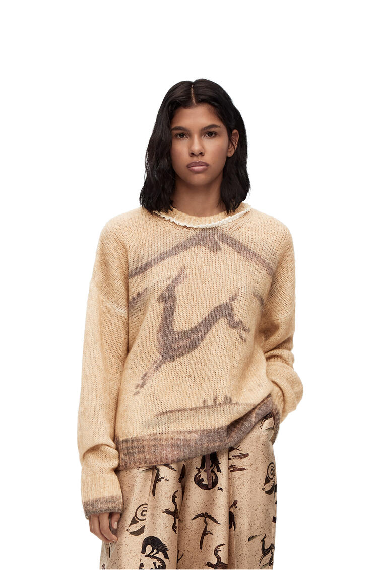 LOEWE Deer sweater in mohair and wool blend Ecru