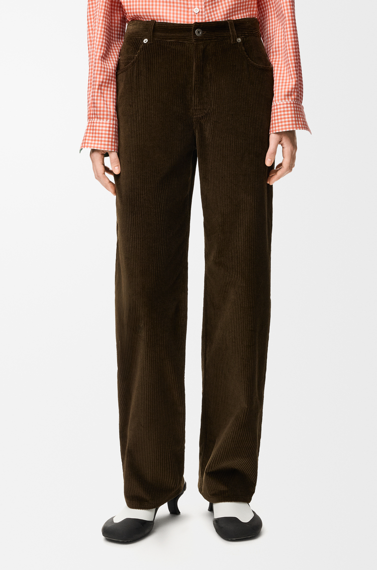 LOEWE Pantalón en pana de algodón Marrón