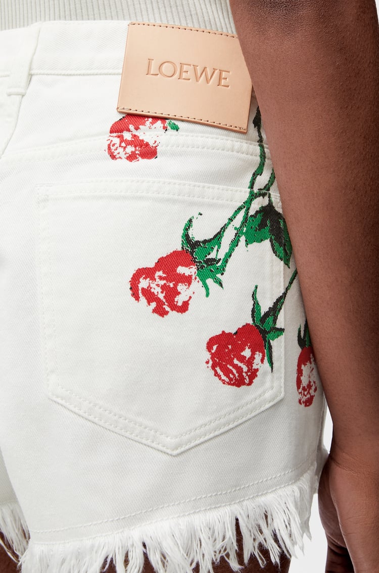 LOEWE Pantalón corto en denim Blanco