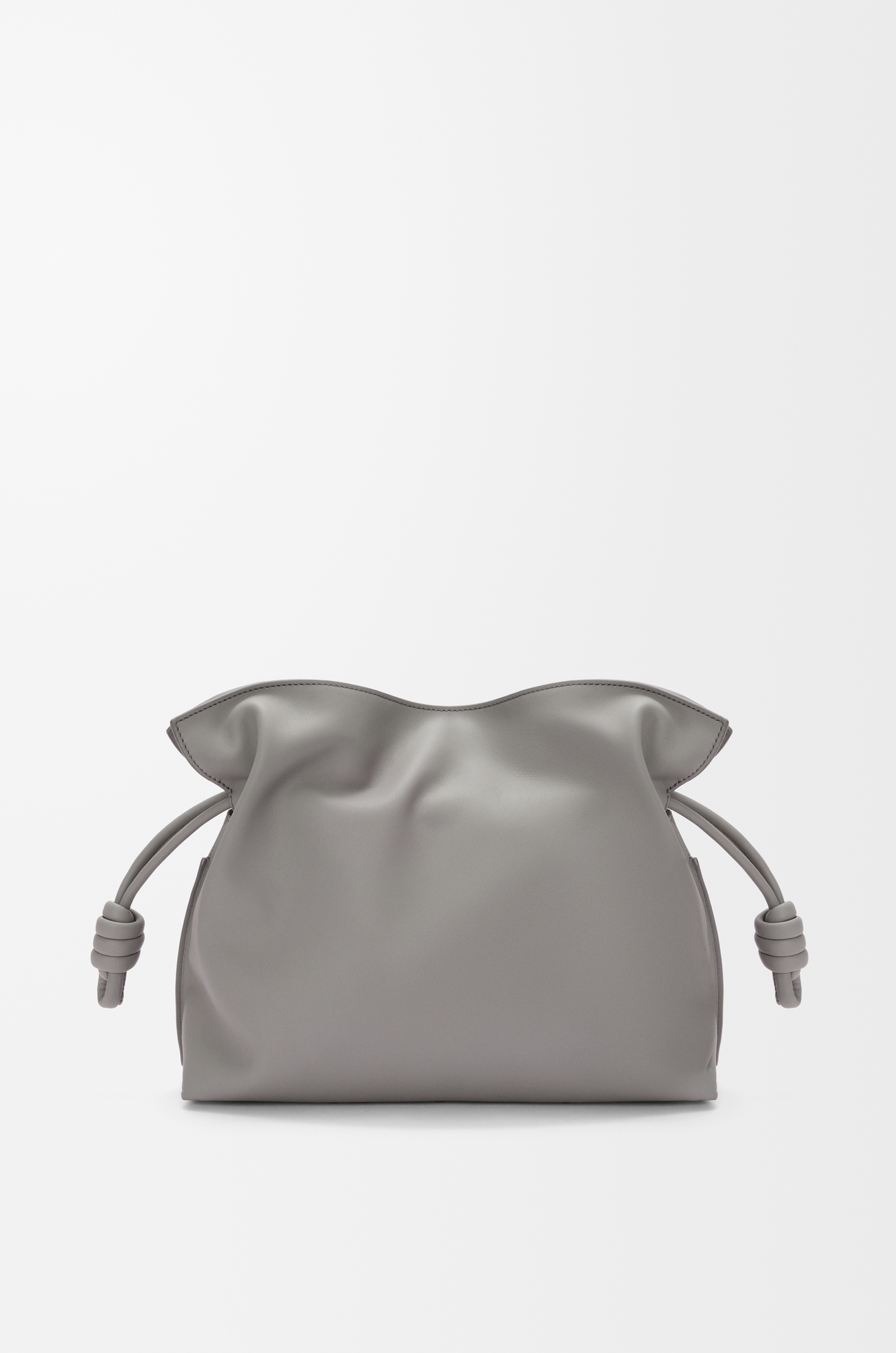 LOEWE Borsa Flamenco Clutch media in nappa di vitello Grigio/Light Ghost