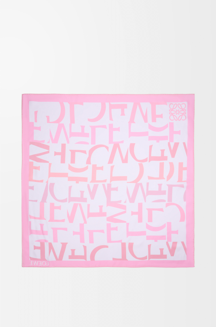 LOEWE Scarf in silk Pink/Yellow