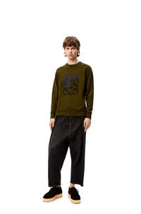 LOEWE Anagram sweatshirt in cotton Dark Khaki Green pdp_rd