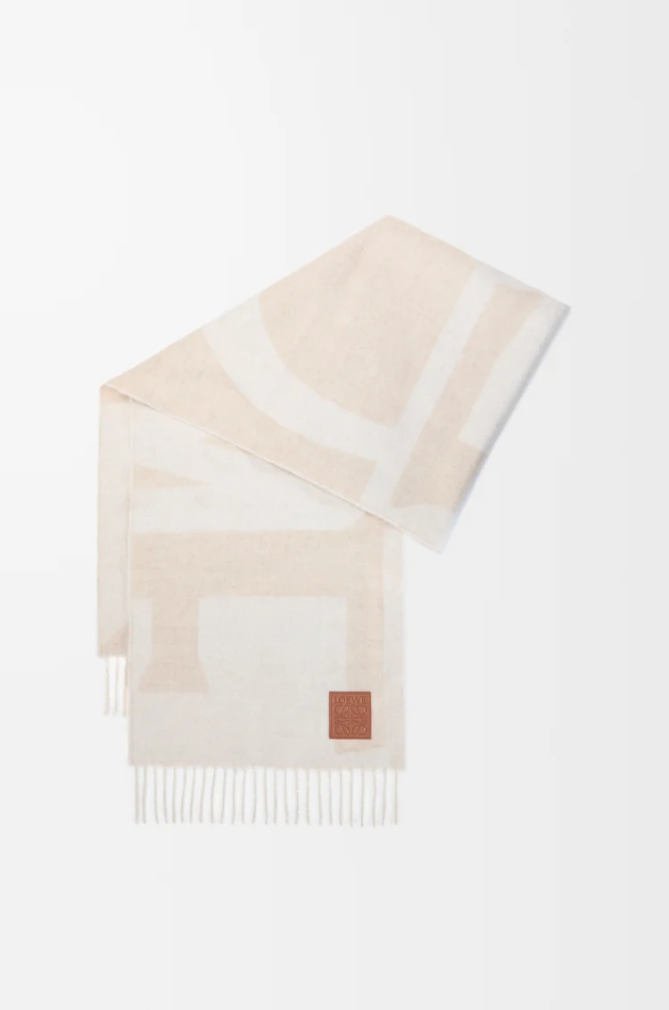 LOEWE Bufanda en cashmere Beige Claro/Beige