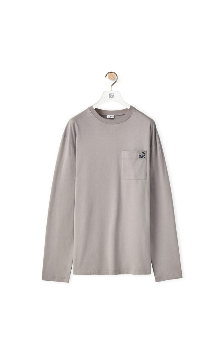 LOEWE Long sleeve T-shirt in cotton Dark Grey pdp_rd