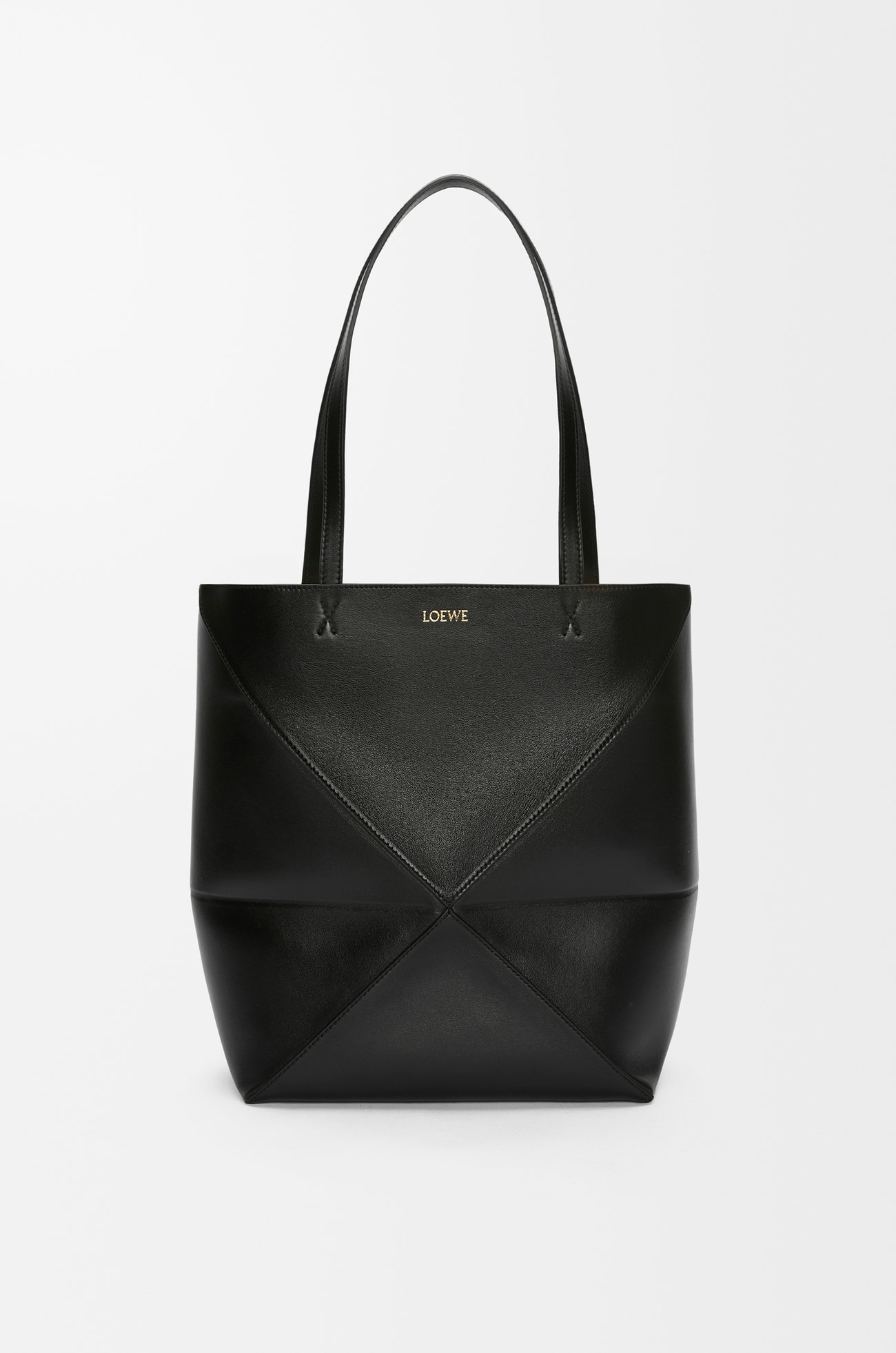 LOEWE Bolso Puzzle Fold tote mediano en piel de ternera Negro plp_rd