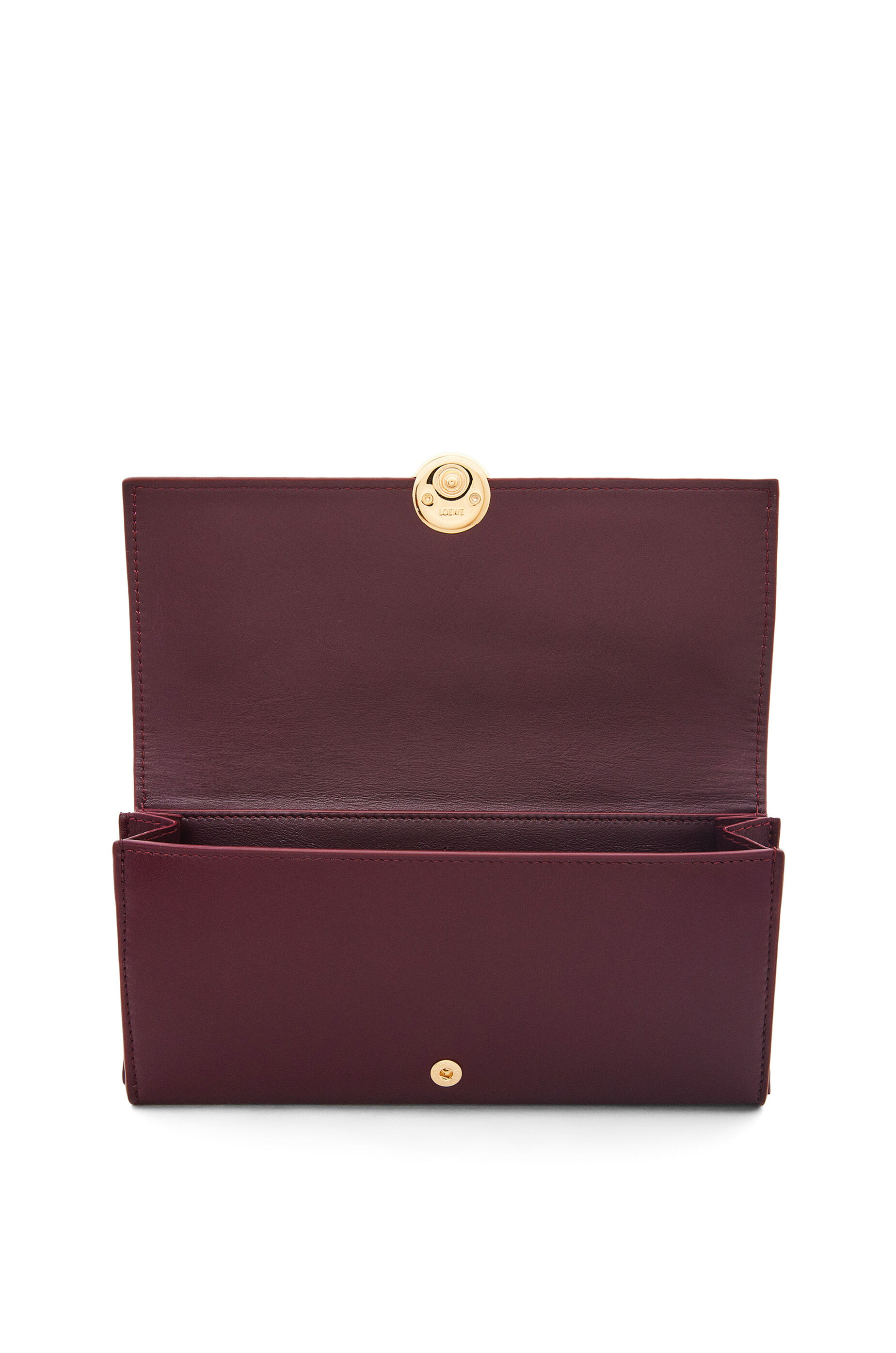 ぺブル コンティネンタル ウォレット（シャイニーナパカーフ） バーガンディ - LOEWE