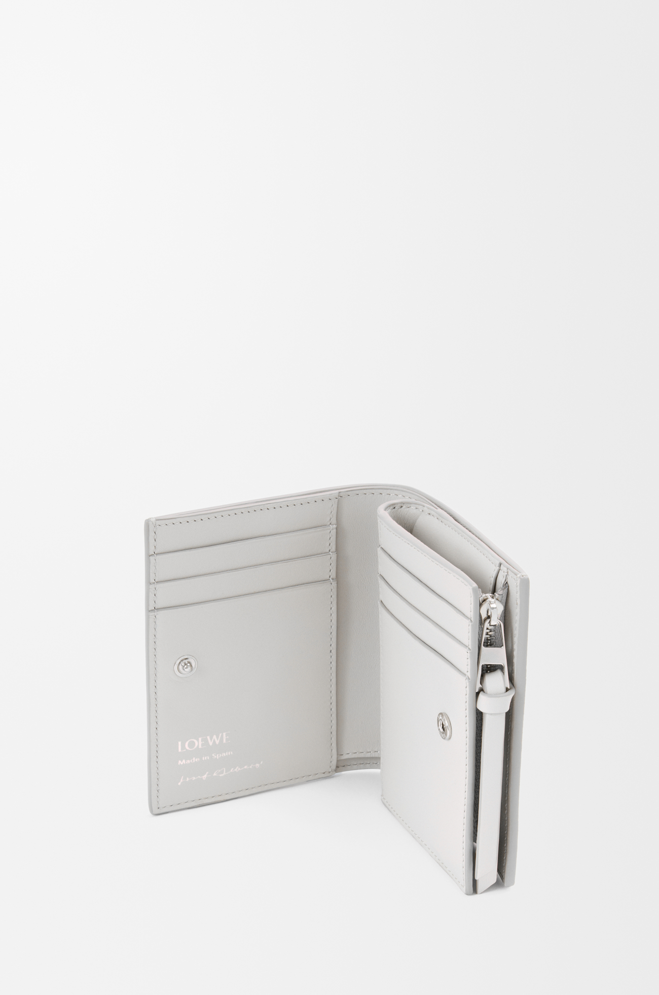 LOEWE Compact wallet in nappa calfskin Pale Grey/Light Citrine
