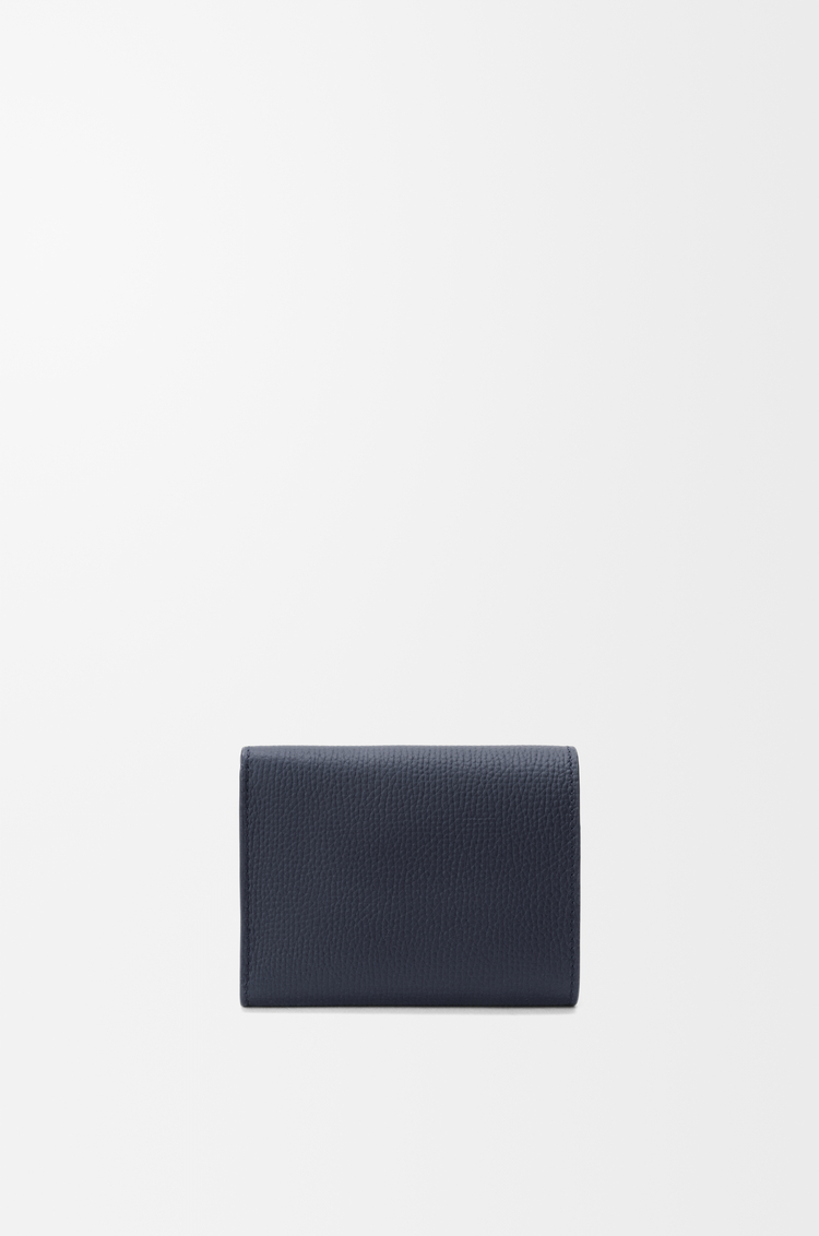 LOEWE 鹅卵石纹牛皮革 Anagram 三折钱包 深海军蓝