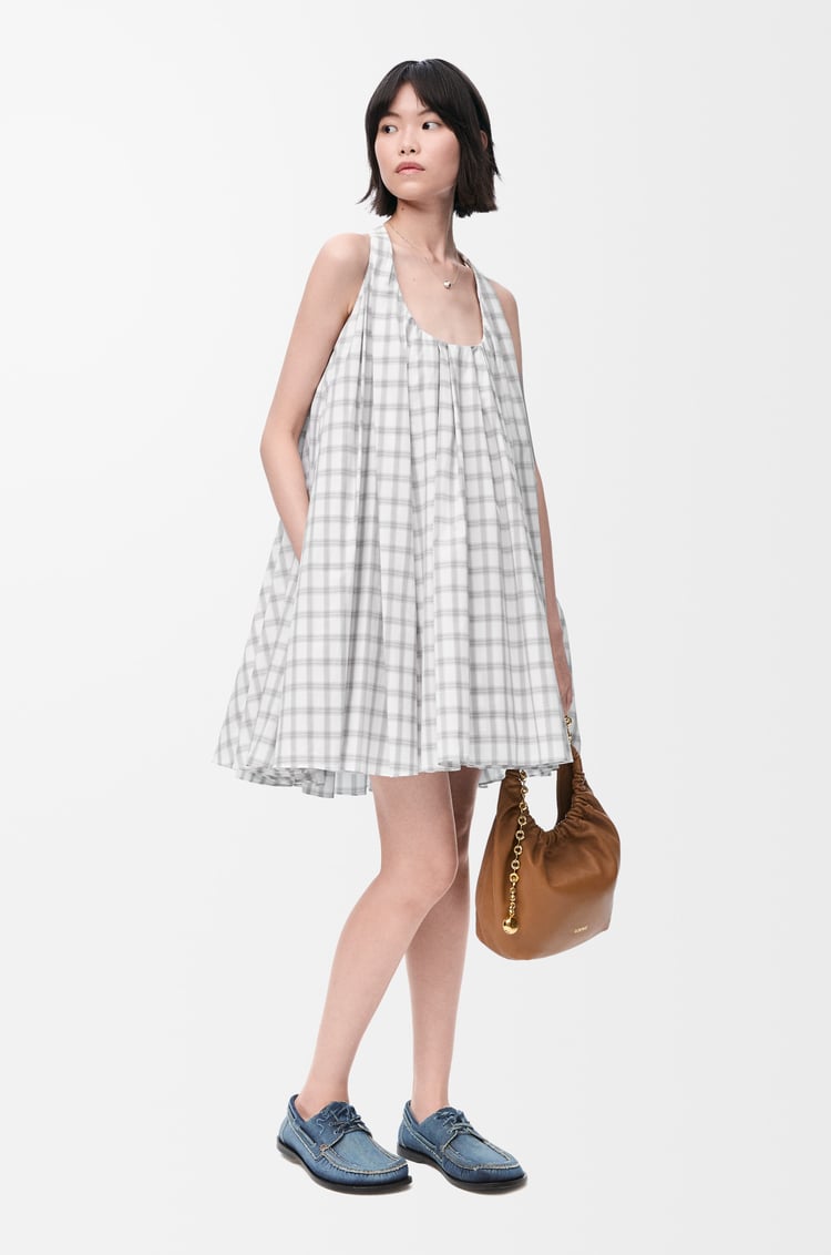 LOEWE Trapeze dress in cotton White/Grey