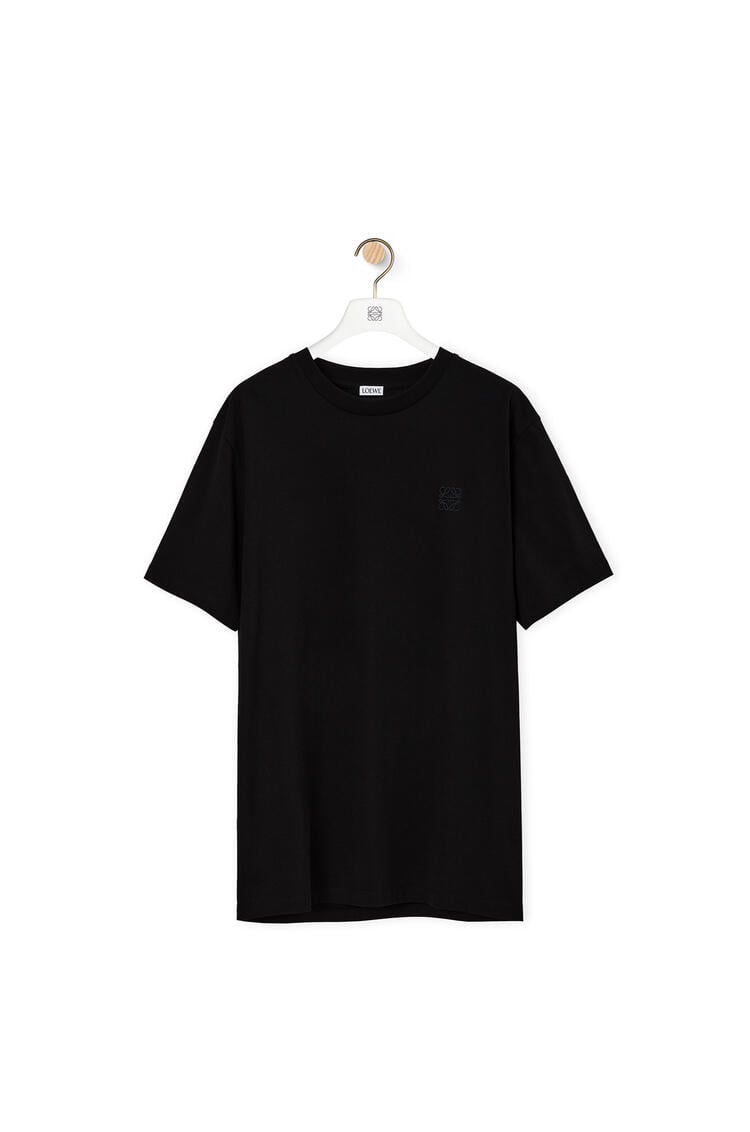 LOEWE Camiseta en algodón con Anagrama bordado Negro pdp_rd