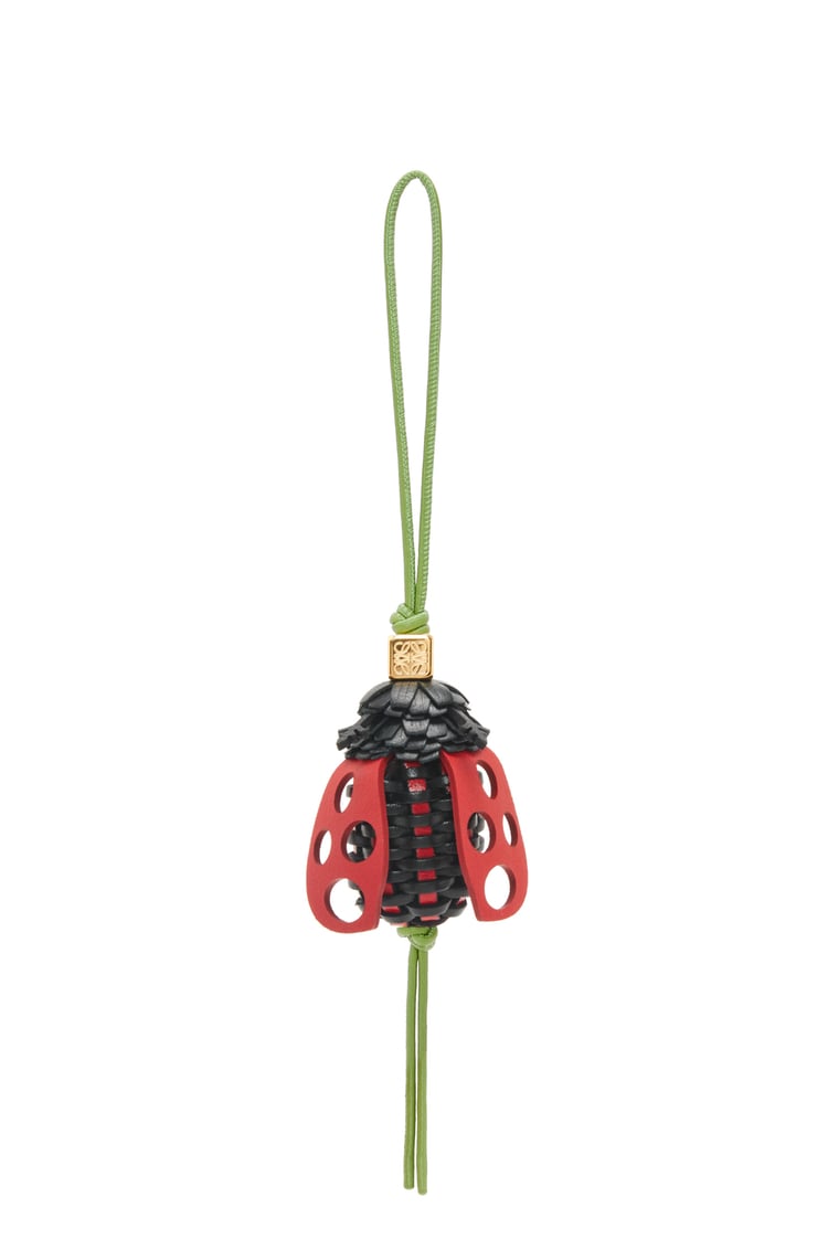 LOEWE Ladybug charm in classic calfskin Black/Red