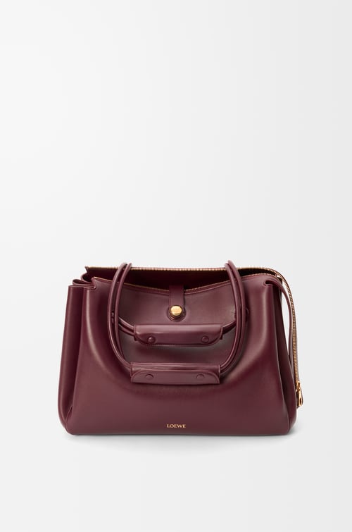 LOEWE Large Madrid bag in supple calfskin Dark Burgundy