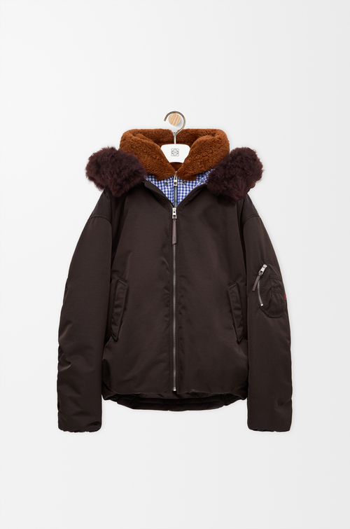 LOEWE Bomberjacke aus technischem Shell Braun
