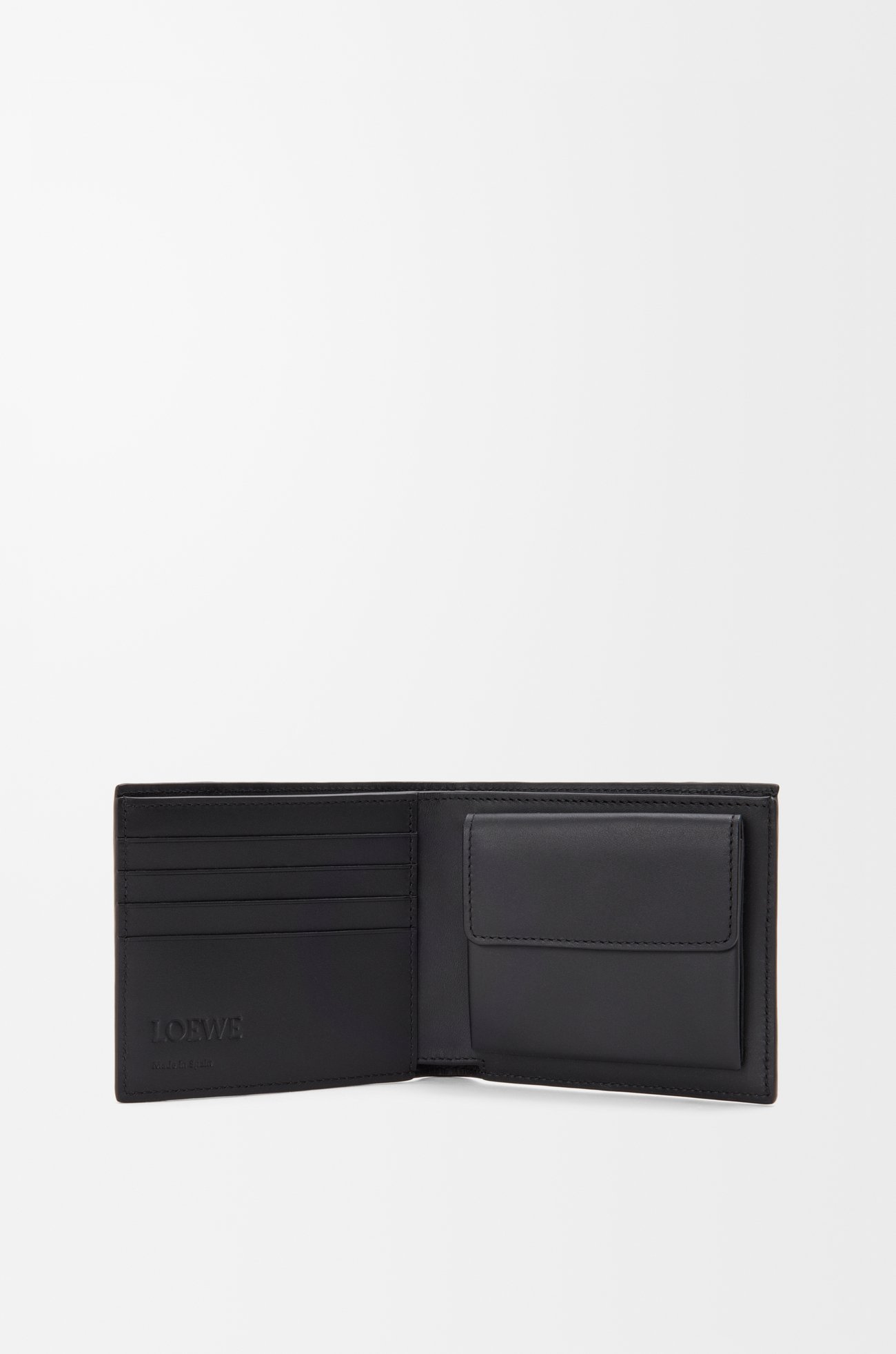 LOEWE Portefeuille à deux volets Puzzle en cuir de veau classique Teinture Indigo/Corda