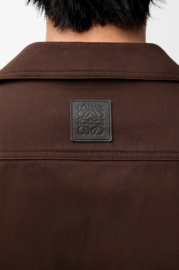 LOEWE Camisa de manga corta en algodón Marrón Chocolate