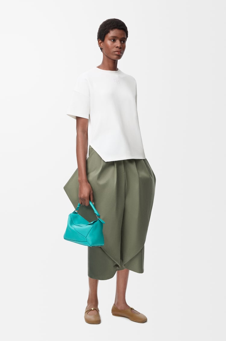 LOEWE Camiseta asimétrica en mezcla de algodón Blanco
