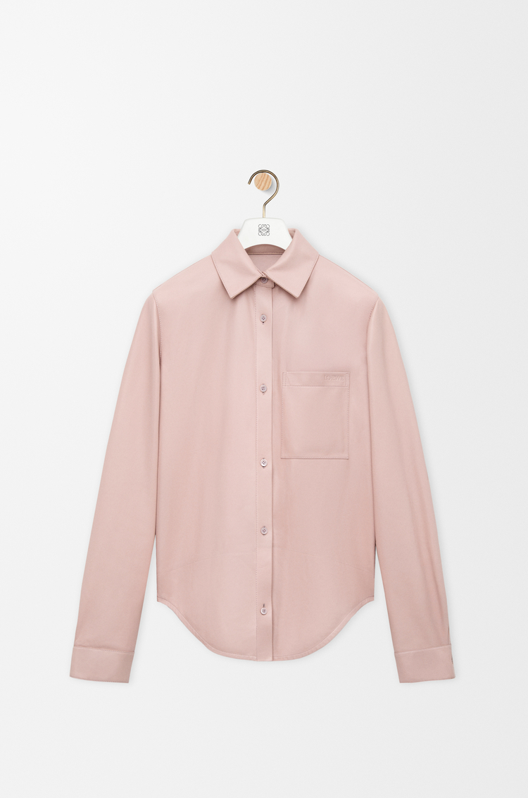 LOEWE 纳帕羊皮革衬衫 淡粉色