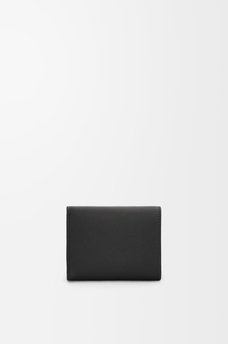 LOEWE Pebble trifold wallet in pebble grain calfskin Black