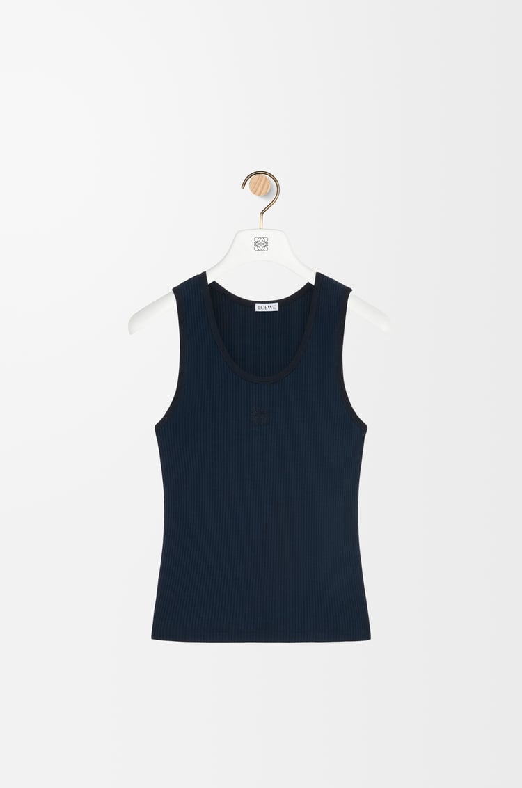 LOEWE Tank top in silk Deep Marine