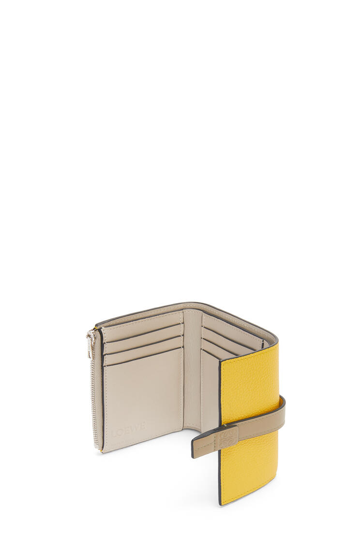 LOEWE Small vertical wallet in soft grained calfskin Yellow/Clay Green