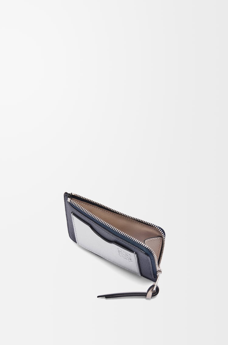 LOEWE Coin cardholder in soft grained calfskin Dark Navy/Silver
