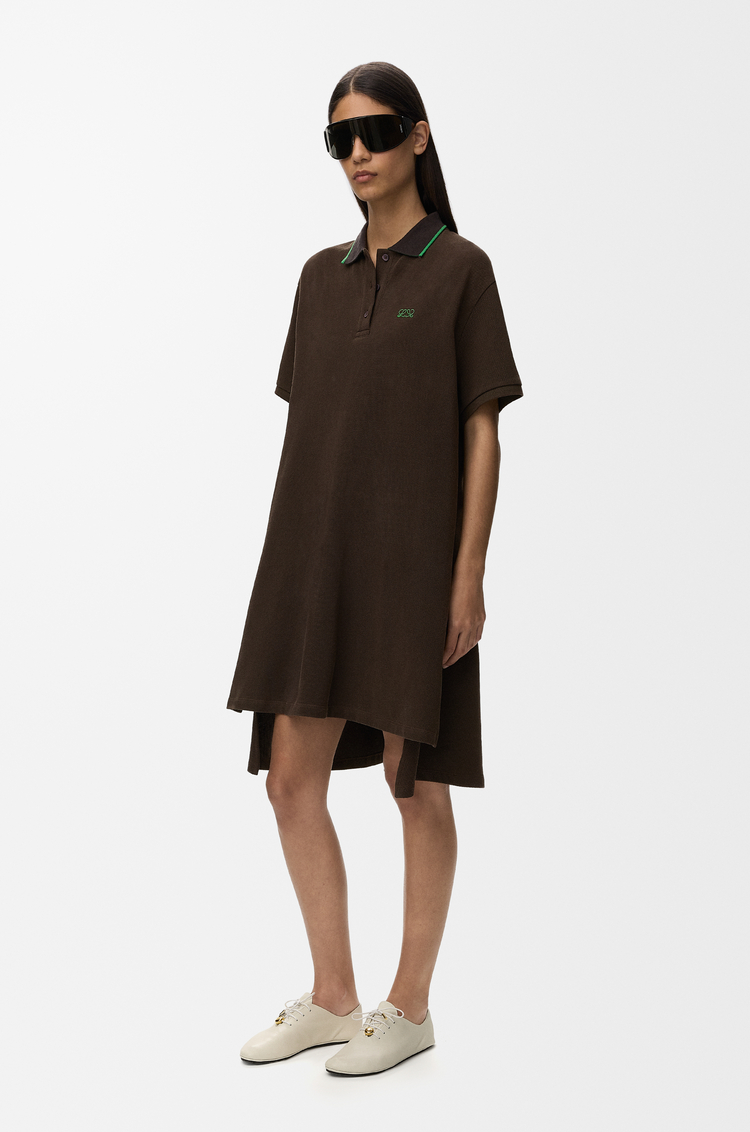LOEWE Vestido polo en algodón Marrón