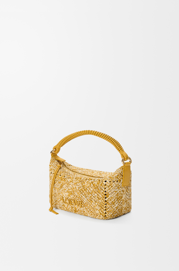 LOEWE 混色酒椰葉 Cala 迷你包款 芥末黃