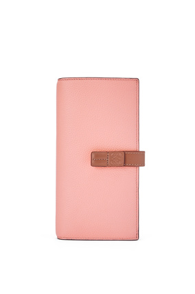 LOEWE Large vertical wallet in grained calfskin Blossom/Tan