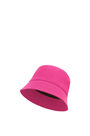 LOEWE Sombrero de pescador en lona y piel de ternera Magenta/Bronceado