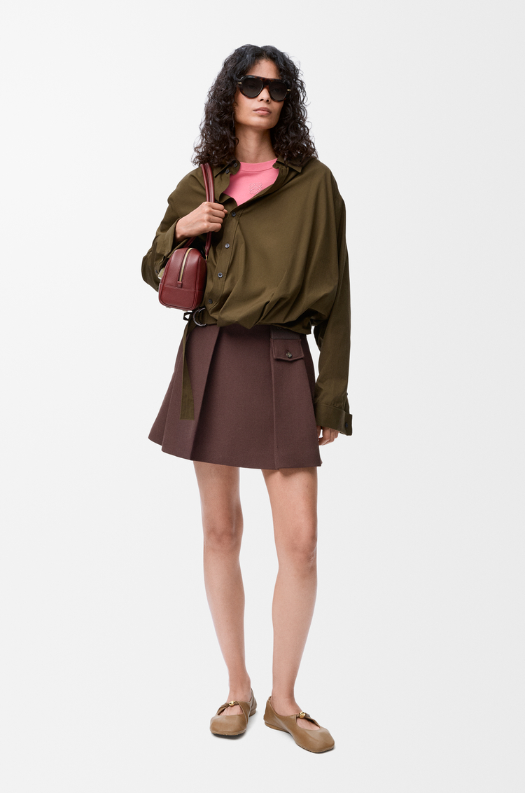LOEWE Draped shirt in cotton Khaki Green