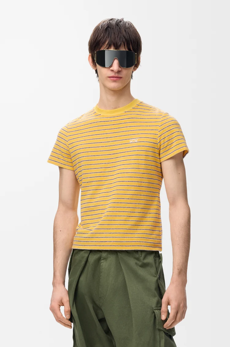 LOEWE T-shirt in cotton blend terry Yellow/Navy