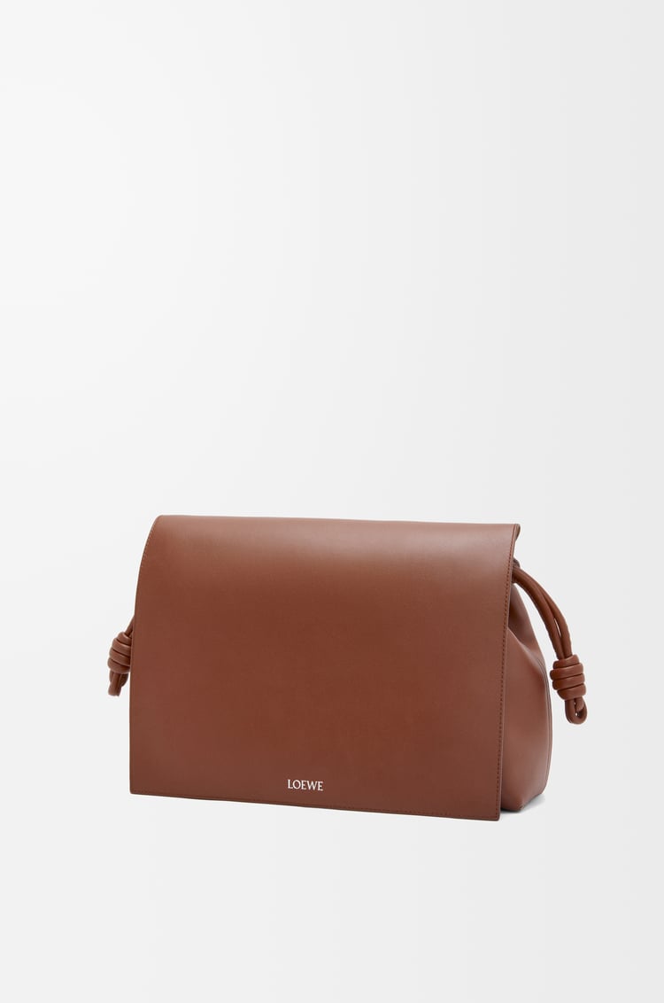 LOEWE 亮面柔软牛皮革 Flamenco satchel 手袋 布朗尼色