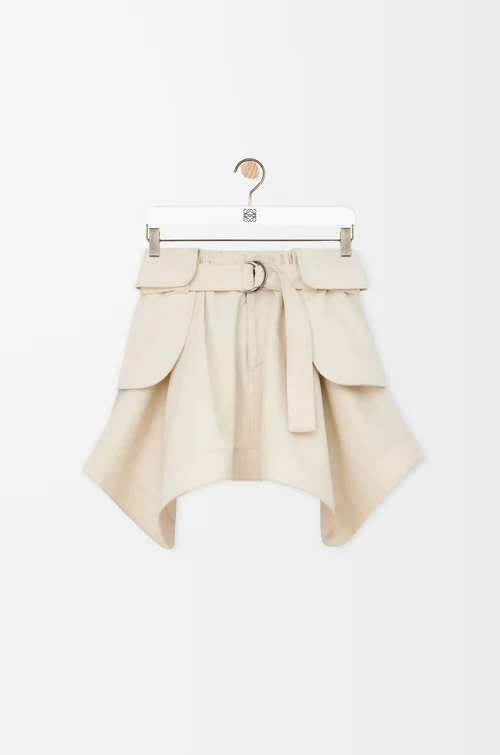 LOEWE 棉質和真絲工裝裙子 象牙白