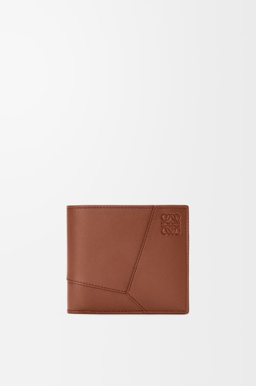LOEWE 퍼즐 바이폴드 동전 지갑 - 클래식 카프스킨 브라우니