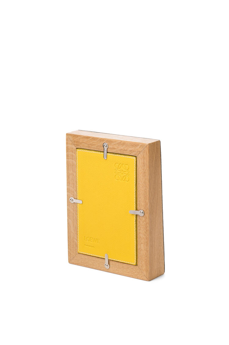 LOEWE Small photo frame in grained calfskin Yellow