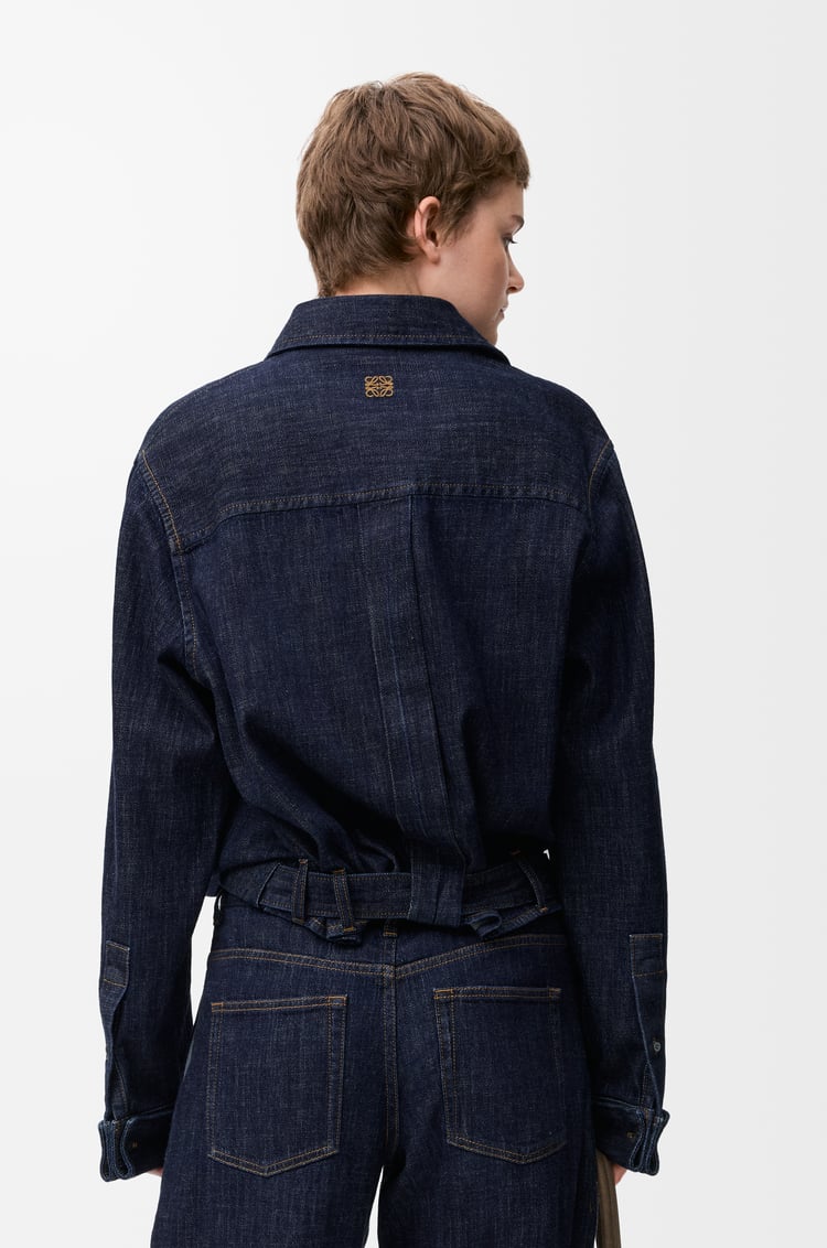 LOEWE Camisa drapeada en denim Azul Índigo