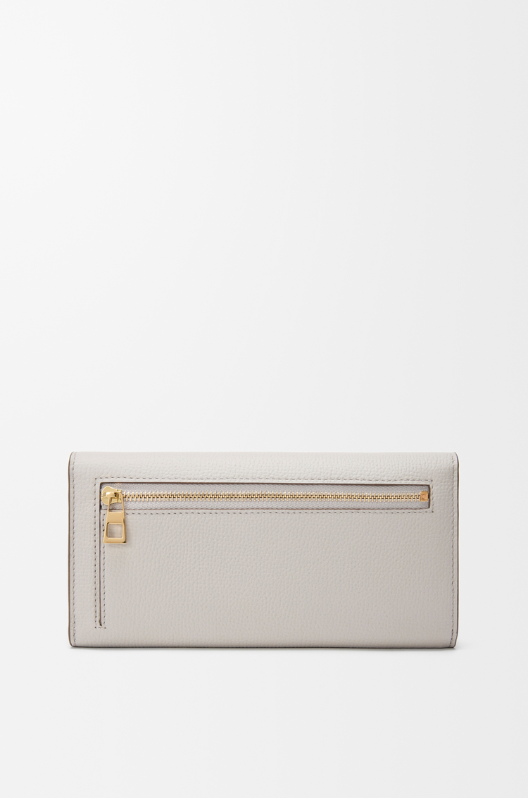 LOEWE Anagram continental wallet in pebble grained calfskin Light Ghost Grey
