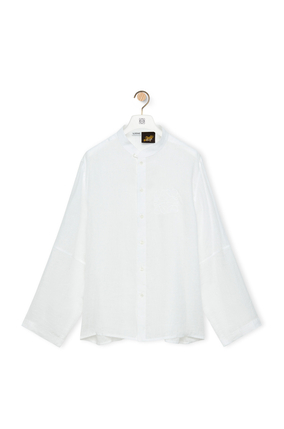 LOEWE Band collar shirt in linen White
