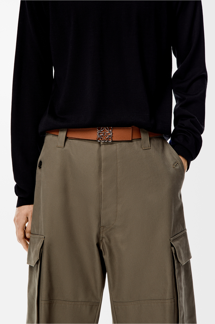 LOEWE リバーシブル アナグラムベルト（ソフトグレインカーフ&スムースカーフ） タン/ブラック/パラジウム