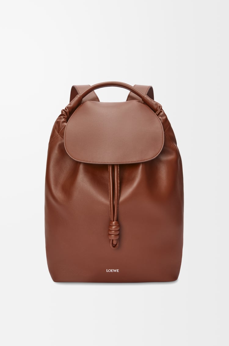 LOEWE Flamenco backpack in shiny supple calfskin Brownie