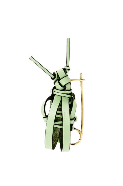 LOEWE Grasshopper pin charm in calfskin and metal Jade plp_rd