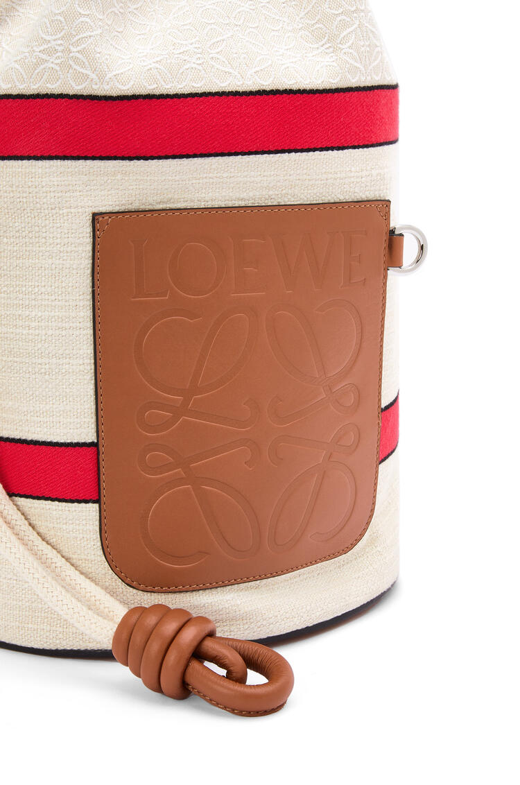 LOEWE Sailor bag in jacquard and calfskin Ecru/Red
