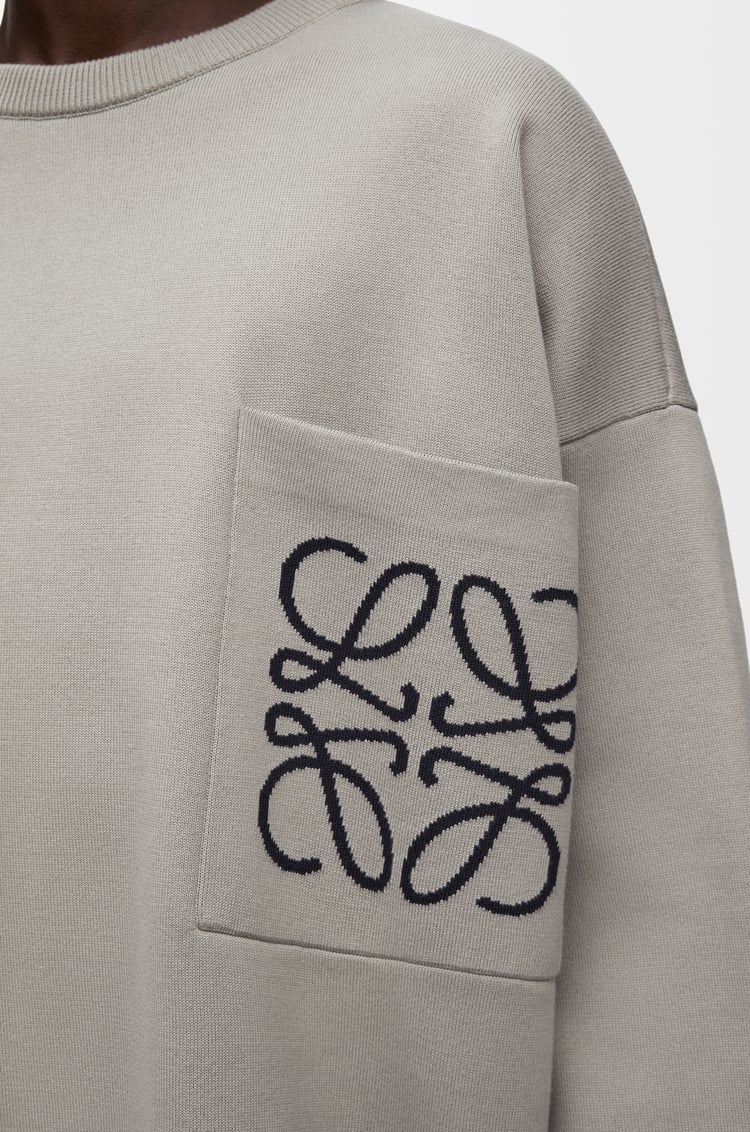 LOEWE セーター（コットンブレンド） Light Grey/Navy Blue