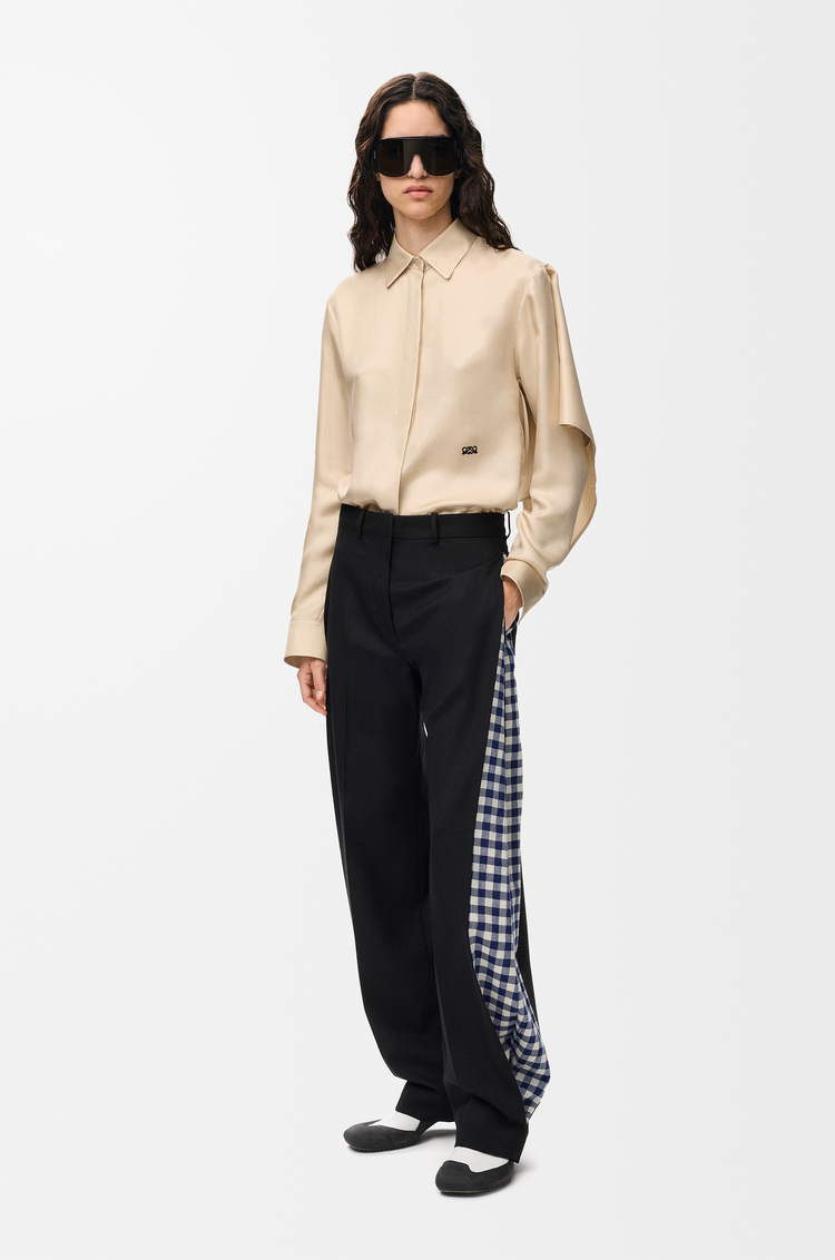 LOEWE Camisa tipo capa en seda Crudo