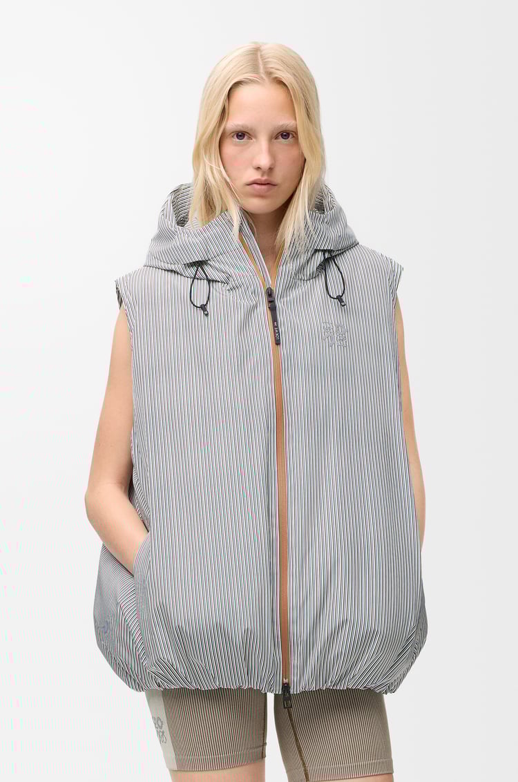 LOEWE Doudoune sans manches en tissu technique Beige/Blue