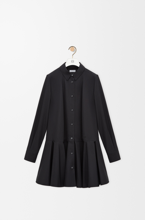 LOEWE Vestido camisero en algodón Negro