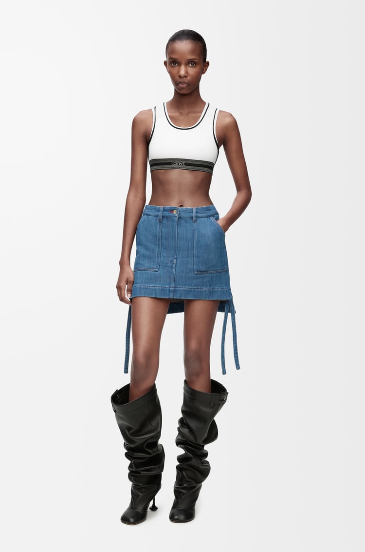 LOEWE Cropped tank top in viscose White