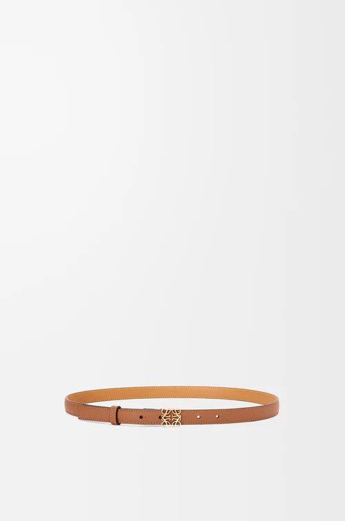 LOEWE Cinturón Anagram en piel de ternera graneada Bronceado/Dorado