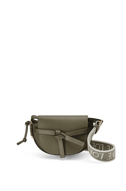 LOEWE Mini Gate Dual bag in soft calfskin and jacquard 秋綠色 plp_rd