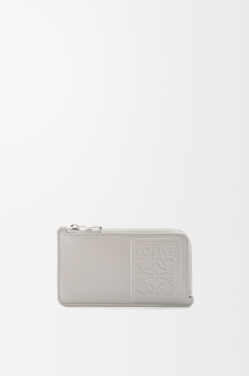 LOEWE 緞面小牛皮硬幣卡夾 貝殼灰